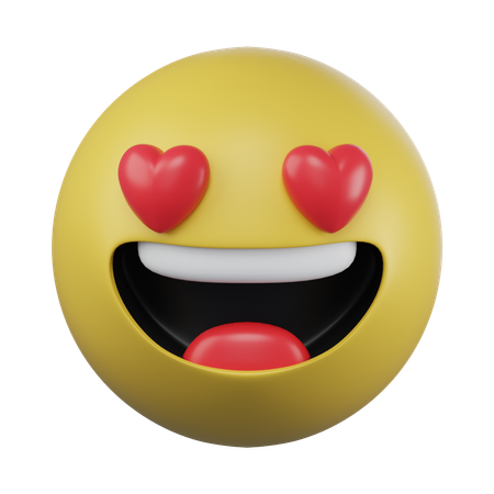 Heart Face Emoji  3D Icon