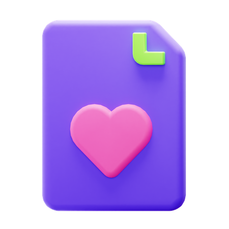 Heart File  3D Icon