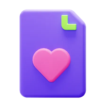 Heart File  3D Icon