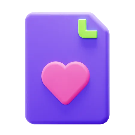 Heart File 3D Icon