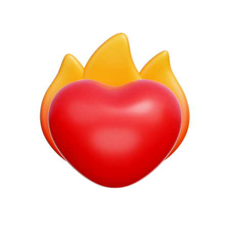 Heart Fire  3D Icon