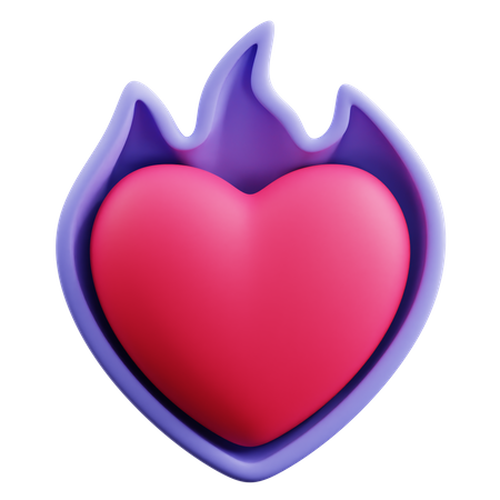 Heart Fire  3D Icon