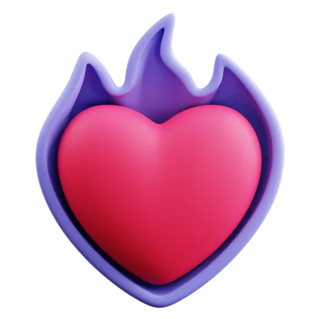 Heart Fire  3D Icon