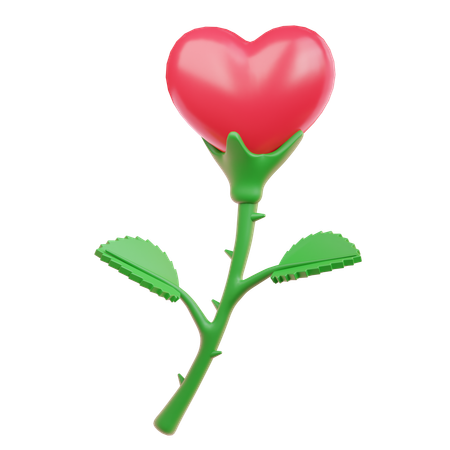 Heart Flower  3D Icon