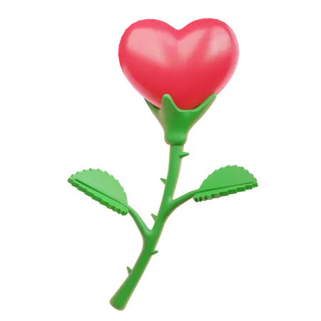 Heart Flower  3D Icon