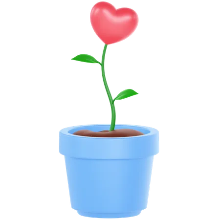 Heart Flower  3D Illustration