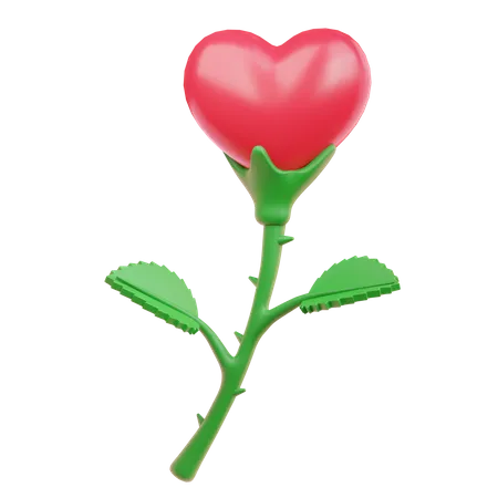 Flower With Love On It 3D Icon