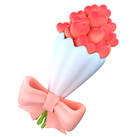 Heart Flowers  3D Icon