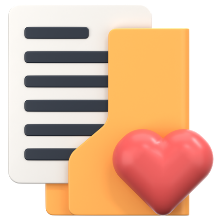 Heart Folder  3D Icon