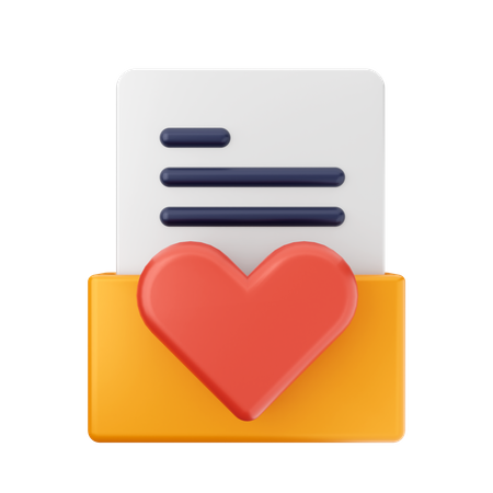 Heart Folder  3D Icon