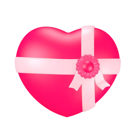 Heart Gift Box 3D Icon
