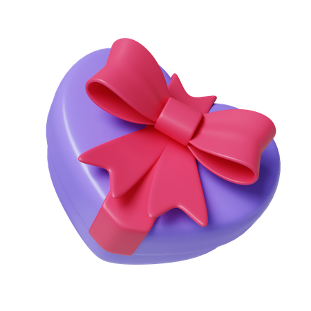 Heart Gift Box With Bow  3D Icon