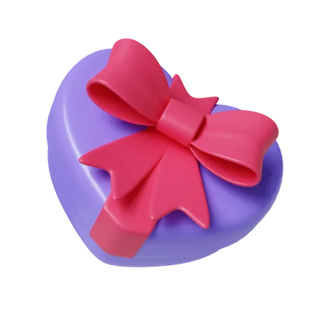 Heart Gift Box With Bow  3D Icon