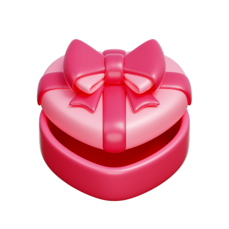 하트 선물 상자  3D Icon