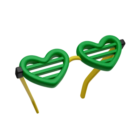 3 D Render Illustration Heart Shaped Glasses For Party 3D Icon