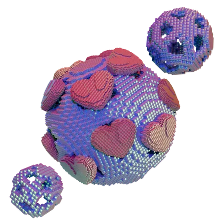 Heart Globe  3D Icon