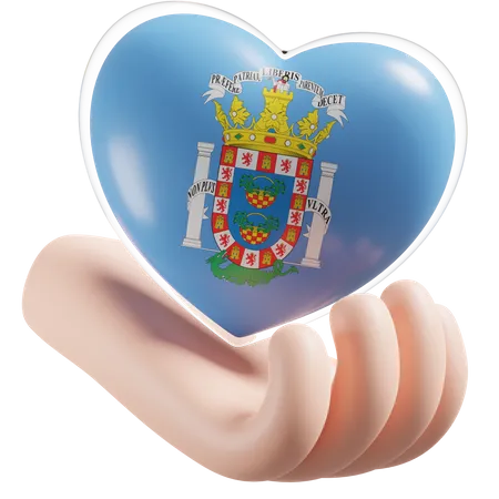 Heart Hand Care Flag Of Melilla  3D Icon
