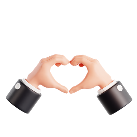 Heart Hand Gesture  3D Icon