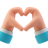 3d heart hand logo