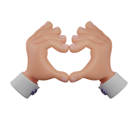 Heart Hand Gesture  3D Icon