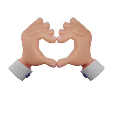 Heart Hand Gesture  3D Icon