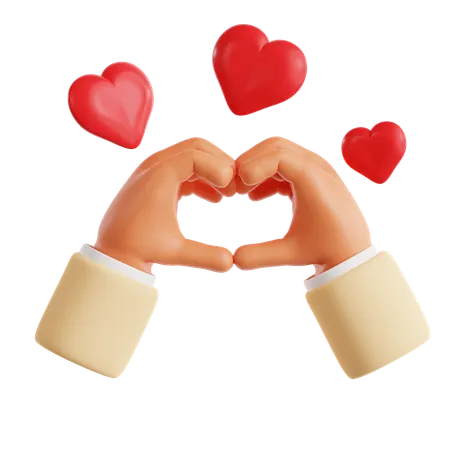 Heart Hand Gesture  3D Icon