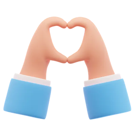 Heart hand gesture  3D Icon