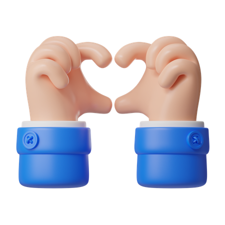Heart Hand Gesture  3D Icon