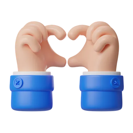 Heart Hand Gesture  3D Icon