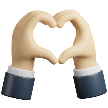 Heart hand gesture  3D Icon