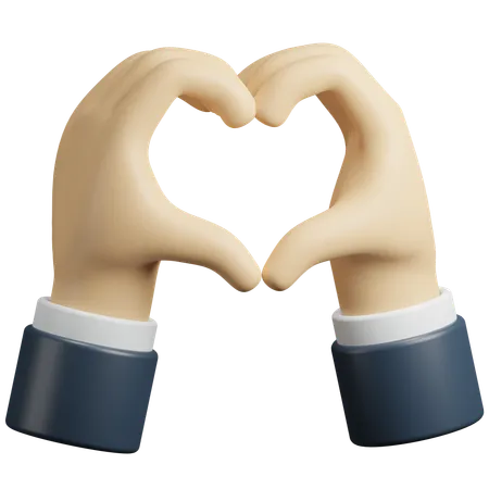 Heart hand gesture  3D Icon