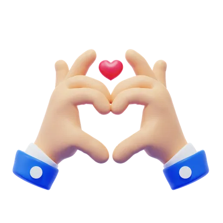 Heart Hand Gesture  3D Icon