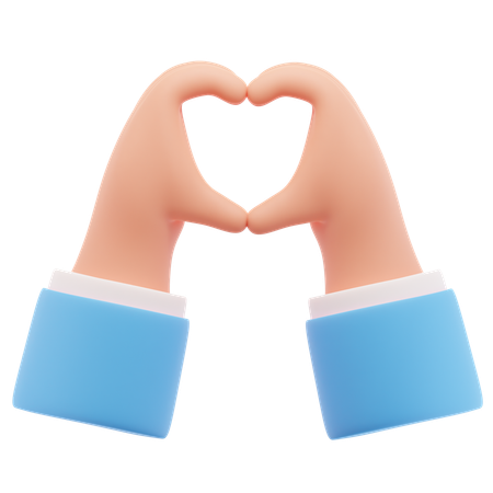 Heart hand gesture  3D Icon