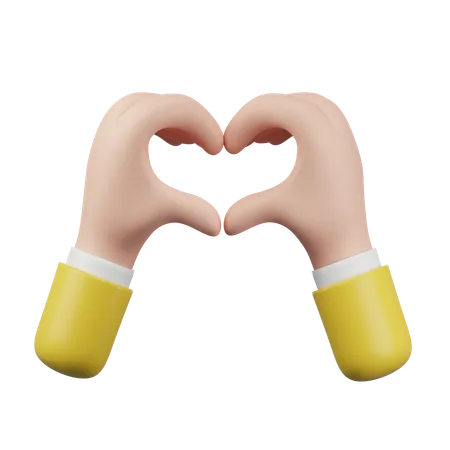 Heart Hand Gesture  3D Icon