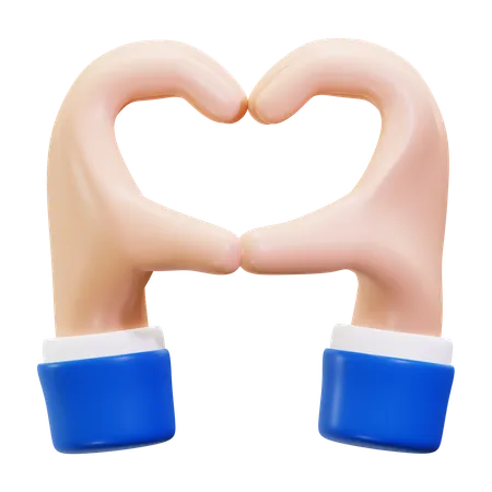 Heart Hand Gesture  3D Icon
