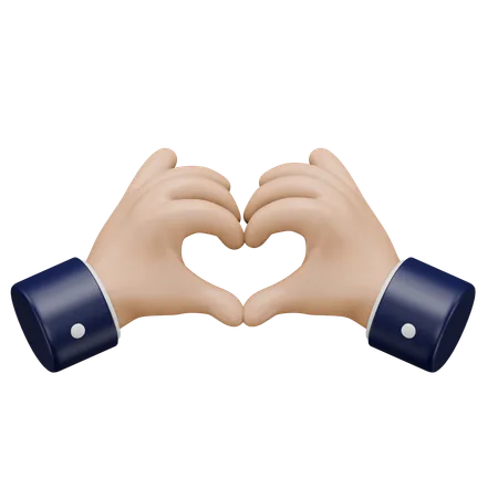 Heart  Hand Gesture  3D Icon