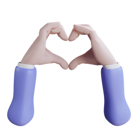 Heart hand gesture  3D Icon