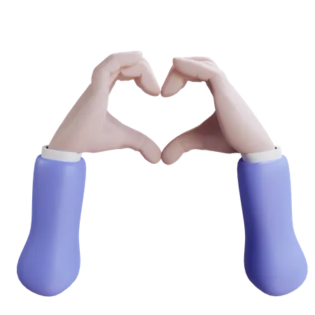 Heart hand gesture  3D Icon