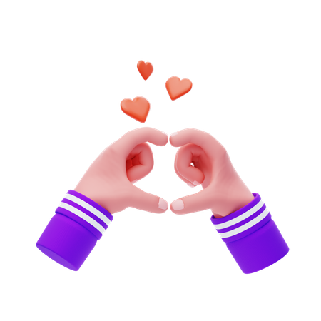 Heart Hand Gesture  3D Icon