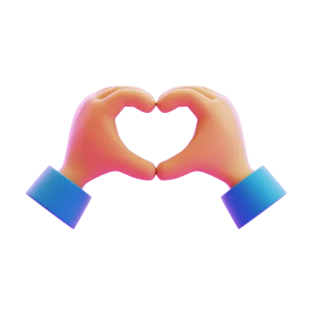 Heart Hand Gesture  3D Icon