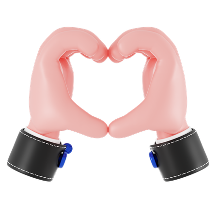 Heart Hand Gesture  3D Icon