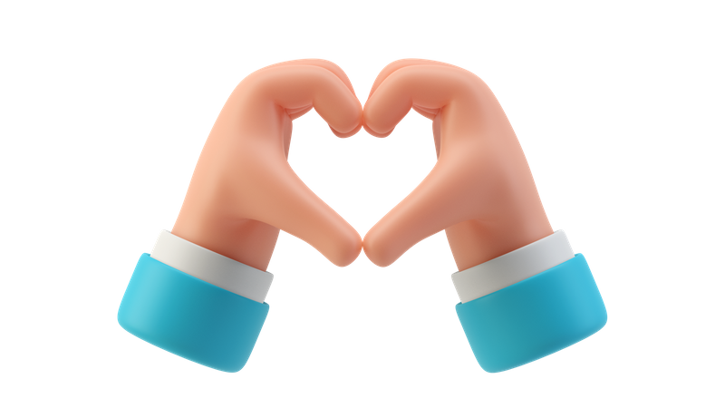 Heart hand gesture  3D Icon