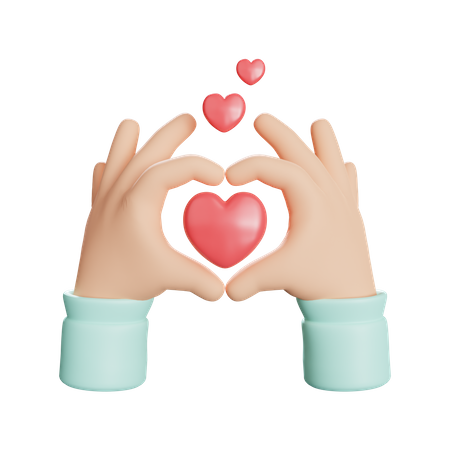 Heart Hand Gesture  3D Icon