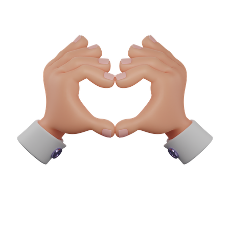 Heart Hand Gesture  3D Icon