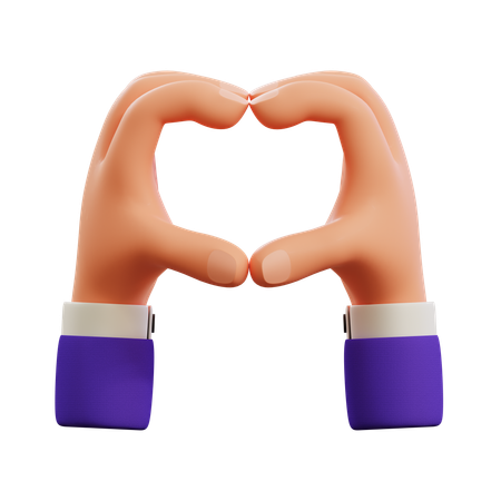 Heart hand gesture  3D Icon