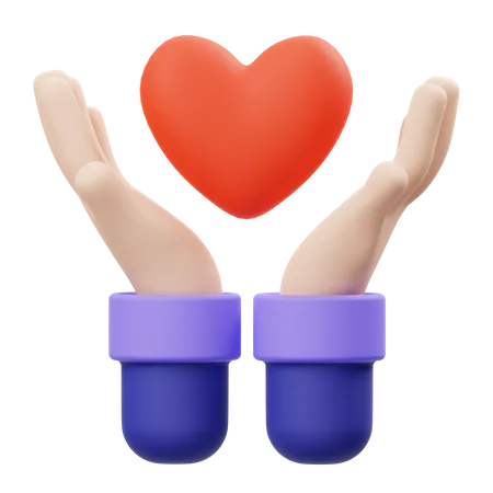 Heart Hand Gesture  3D Illustration