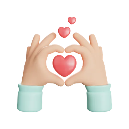 Heart Hand Gesture  3D Illustration