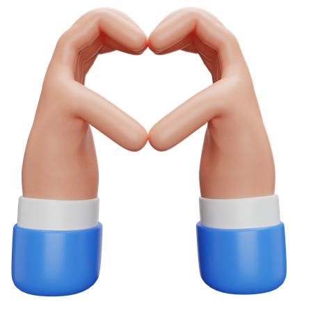 Heart Hand Gesture 3D Illustration