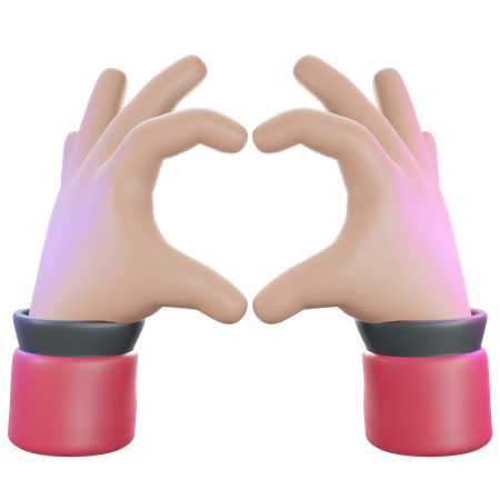 Heart hand gesture 3D Illustration