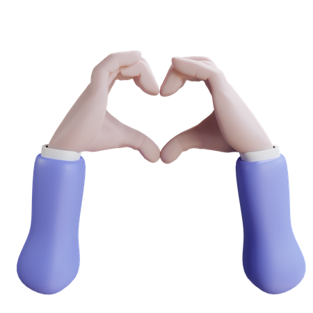 Heart hand gesture 3D Icon